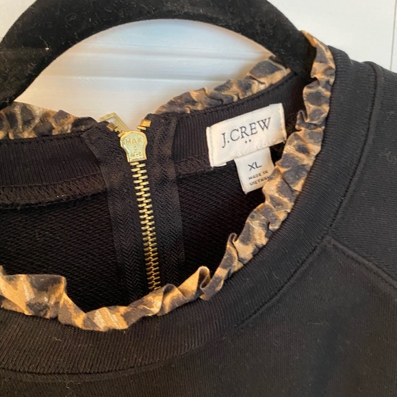 J. Crew Leopard Trim Sweatshirt - Picture 6 of 7